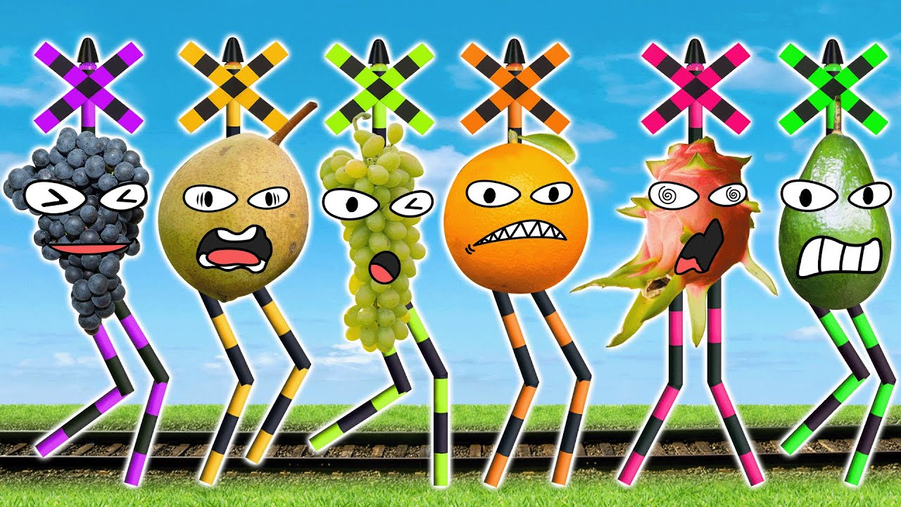 【 踏切アニメ 】 ふみきりフルーツがフルーツモンスターに変わる 🍍🍓🍉 Fumikiri Railroad Crossings Meme Animation