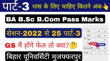 Brabu part 3 exam 2025, how many marks are required to pass part 3, bihar university part 3 exam