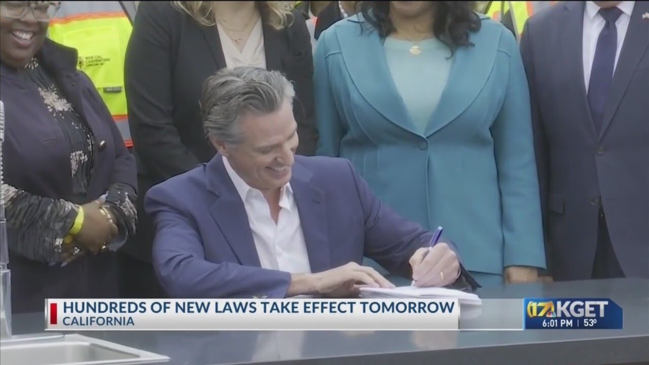 Hundreds of new laws take effect Jan. 1 in California - YouTube