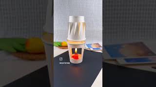 DIY Paper Cup Magic Lantern 🔥 | घूमता हुआ कैंडल डेकोर 😍