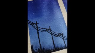 Easy electric wire shadow drawing 🎨 | Time lapse | Acrylic Color drawing