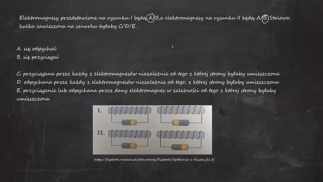 Elektromagnesy przedstawione na rysunku I będą A/B,a elektromagnesy na
