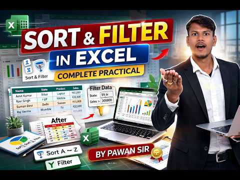 One-Click Sort & Filter in Excel | Smart Data Analysis PART 14 By Pawan Sir#Excel#MicrosoftExcel#...