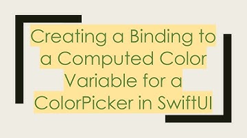 Creating a Binding to a Computed Color Variable for a ColorPicker in SwiftUI