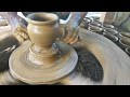 Making Clay Pottery Bowl On The Wheel Meen Chaiti How They Facing The Problem Of Taking Sand Making Clay Pottery Bowl On The Wheel Meen Chaiti How They Facing The Problem Of Taking Sand