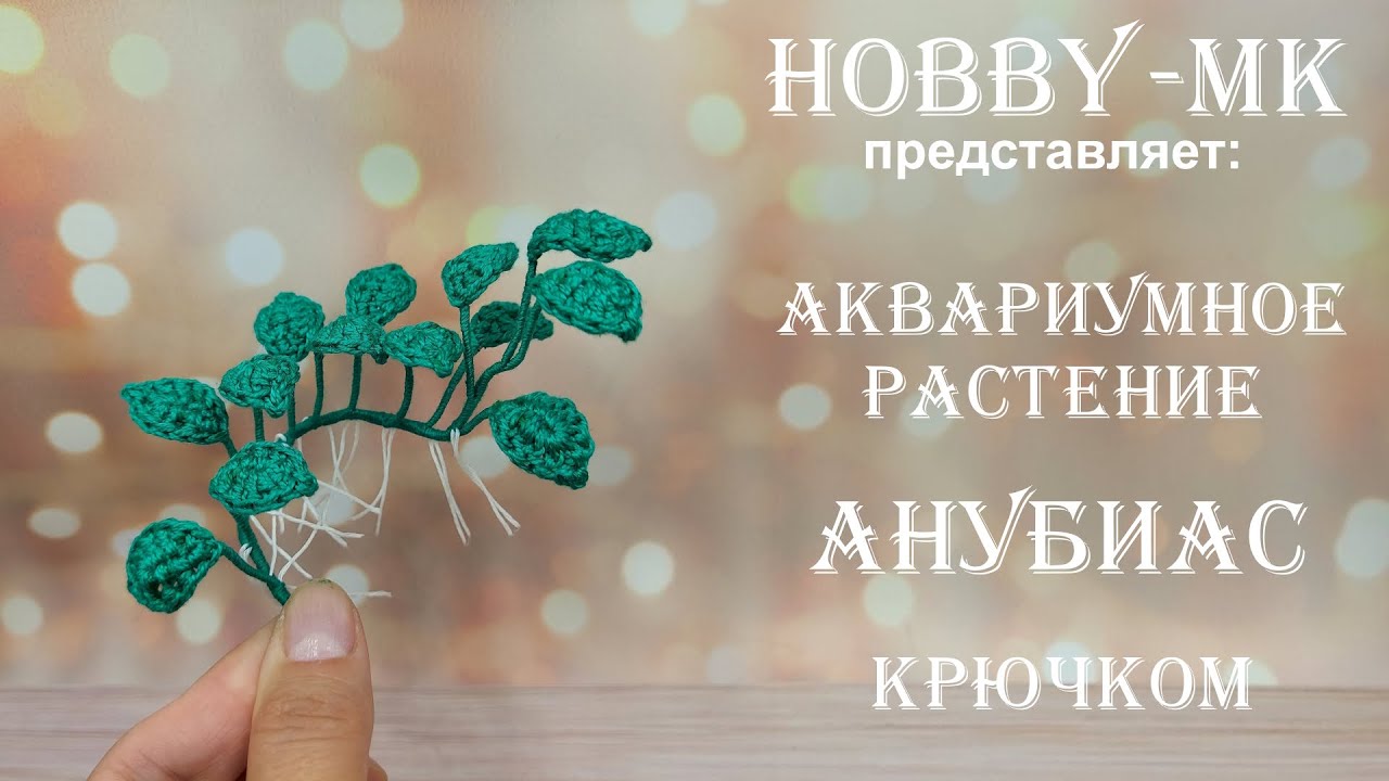 Растение Анубиас крючком для вязаного аквариума (авторский МК Светланы ...