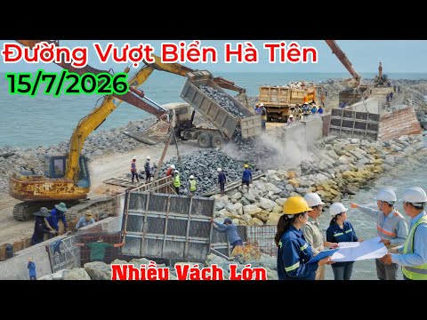 Trực tiếp đường vượt biển hà tiên mới nhất xuất hiện nhiều vách ngăn khổng lồ ven biển