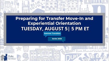 STS 2025: Preparing for Transfer Move-In and Experiential Orientation