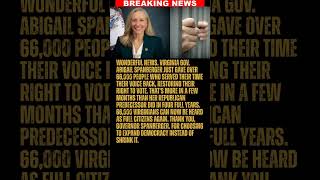 BREAKING: Virginia Gov. Abigail Spanberger just restored voting rights for over 66,000 people