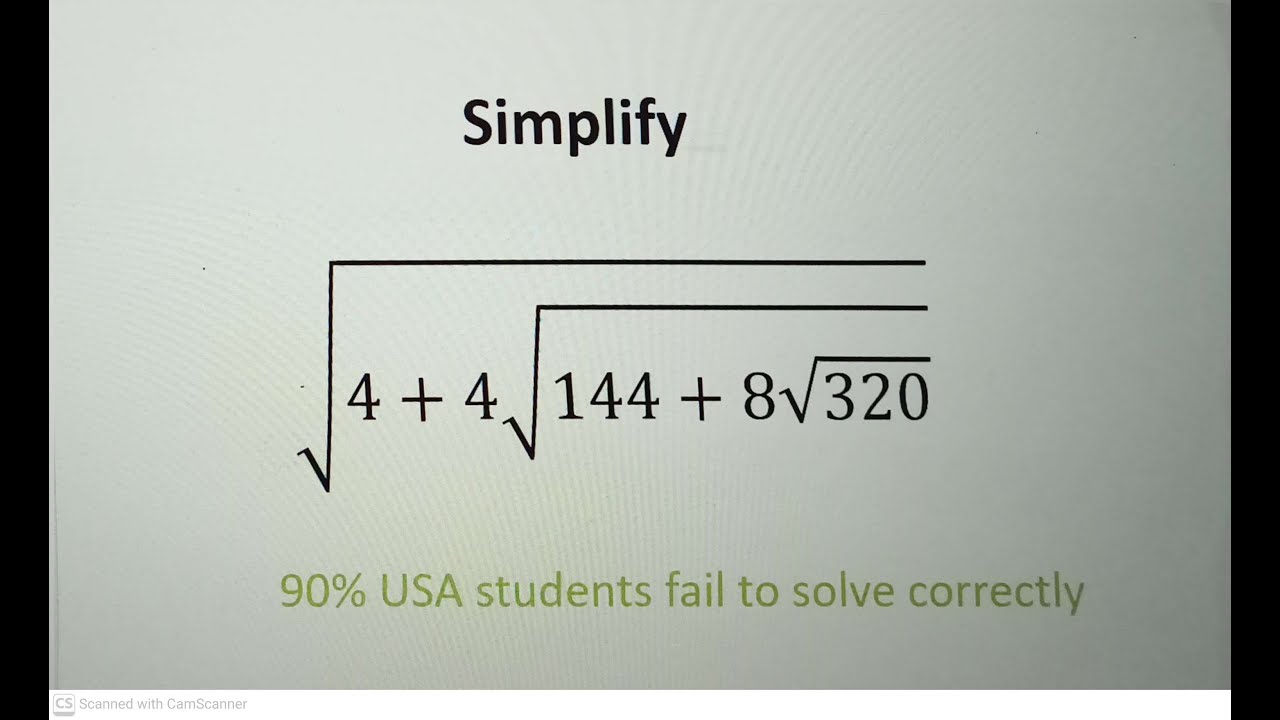 A very  nice square root simplification problem||(Super interesting)