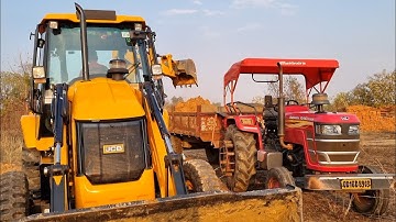 New Jcb 3dx Eco Xpert Loading Mud In Mahindra Yuvo 415 DI Tractor | Jcb and Tractor Cartoon