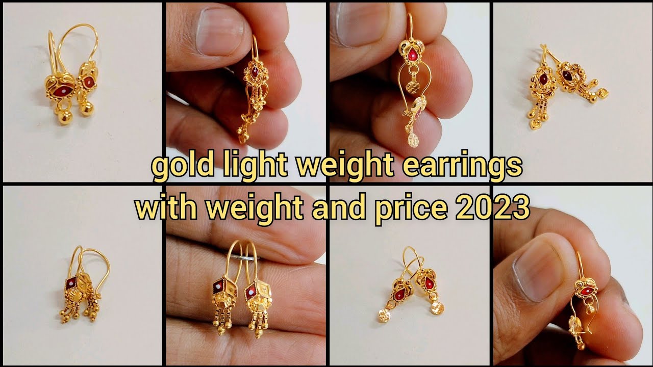 gold daily wear earrings with weight and price/gold new earrings designs with price 2023/gold