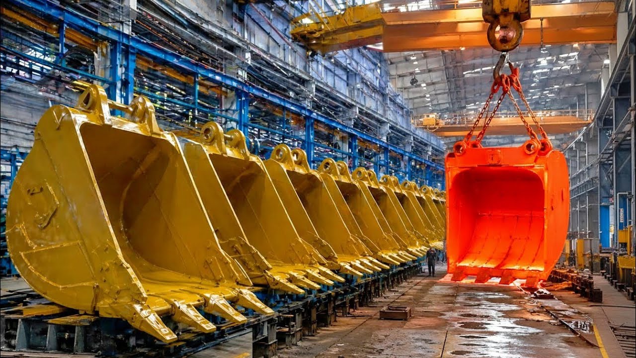 How Heavy-Duty Excavator Buckets Are Made From Raw Steel Inside a Mega ...