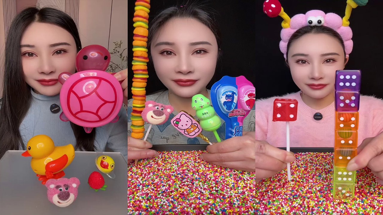 ASMR Конфеты 🍬 Игрушки принцессы 👑 Забавные очки 🤓 Фруктовое желе 🍇 Клубничные лакомства 🍓 EP521