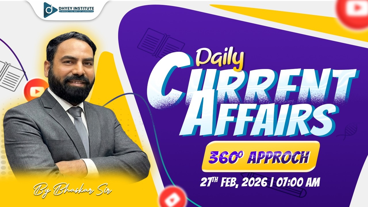 27 Feb 2026 l Daily Current Affairs in Gujarati by Dhyey live l Rajesh Bhaskar Sir