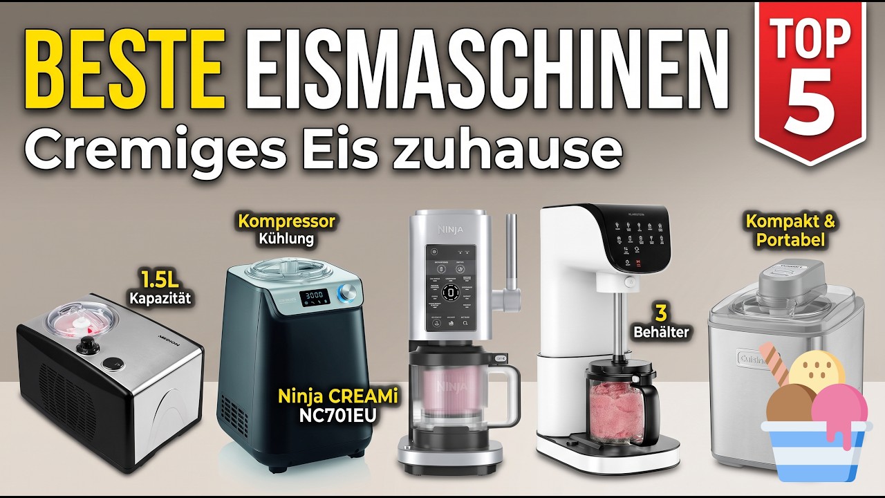 Top 5 Eismaschinen 2026 🍨 Die besten Modelle für perfektes selbstgemachtes Eis