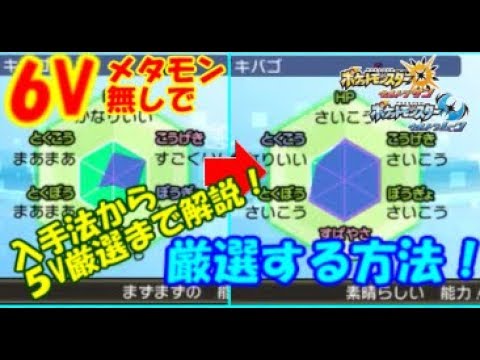 ポケモンusum ６vメタモン無しで個体値厳選の方法 厳選用メタモン入手から 個体値厳選まで 仲間連鎖 メタモン5 あかいいとの効果解説までこの動画で解説しています Youtube