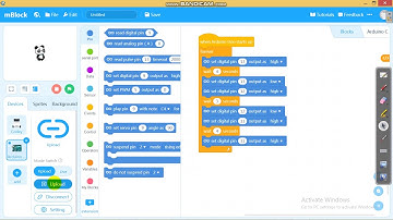 Traffic light control-Coding Scratch language for Arduino using Mblock
