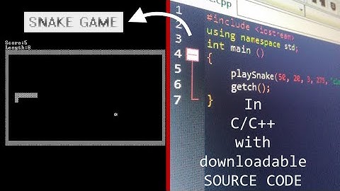 Snake Game in C/C++ (in 6 lines, SEAMLESS TRICK, Impress your friends)