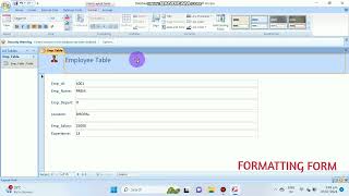 #Ms Access #Formatting Form