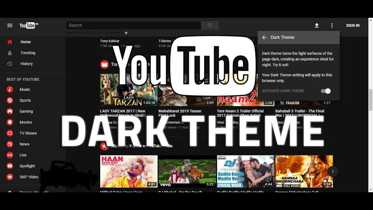 dark mode for youtube firefox