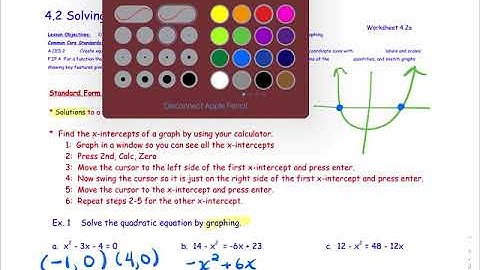 HA2 4.2 Video (Solving Quadratic Equations by Graphing)