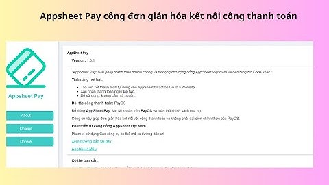 Appsheet Solution | "Appsheet Pay" add-ons Kết nối  API Cổng thanh toán VIETQR Việt Nam