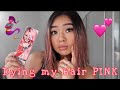 DYING MY HAIR PINK AT HOME | QUARANTINE | Krystina Sdoeung