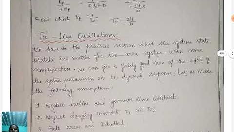 Lecture Video_15EE81_Module-4_Tie Line Oscillations_Gunasekari.R