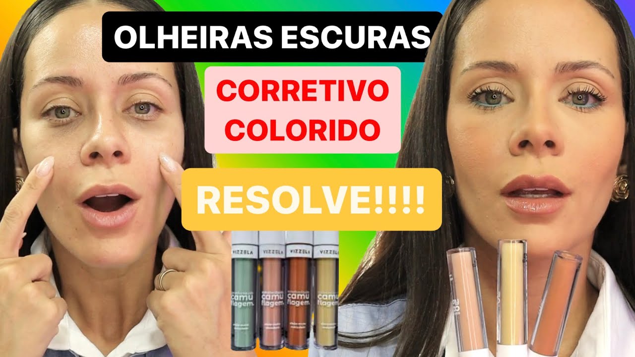 ESCONDA OLHEIRAS ESCURAS COM CORRETIVOS COLORIDOS - YouTube