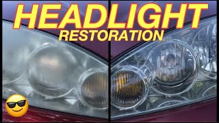 HOW TO RESTORE HEADLIGHTS PERMANENTLY - DIY Headlight Restoration on a Toyota Camry