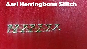 Aari Herringbone Stitch using Zari Thread for only Beginners | aaribasicstitches |gsfashions