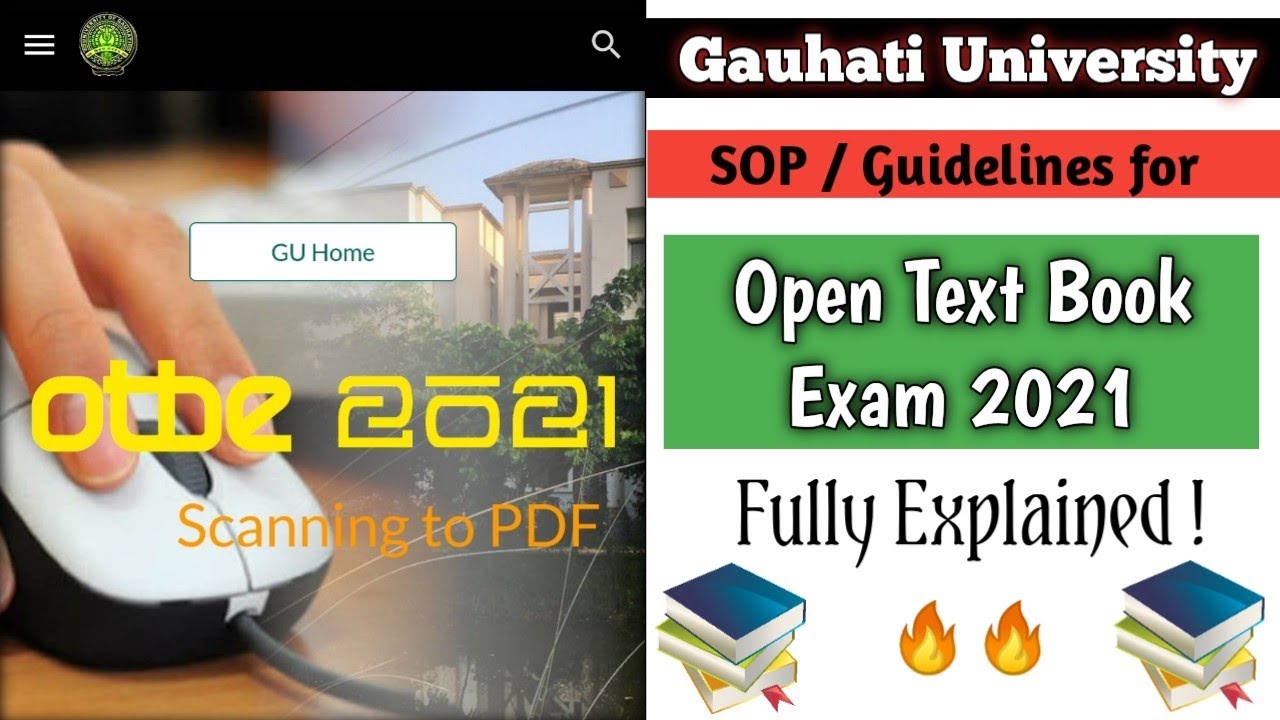SOP/Guidelines & Instructions of Open Text Book Exam Gauhati University || GU Online Exam 2021