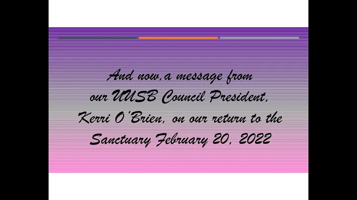 Message from Kerri O'Brien about Returning to Sanc...