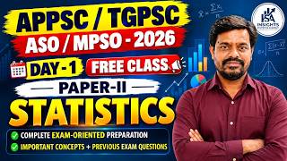 Details APPSC TGPSC ASO/MPSO-2026 | DAY-1 FREE CLASS 🔥 | PAPER-II STATISTICS | Complete Preparation News