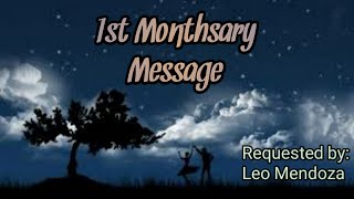 1st Monthsary Message (Request)