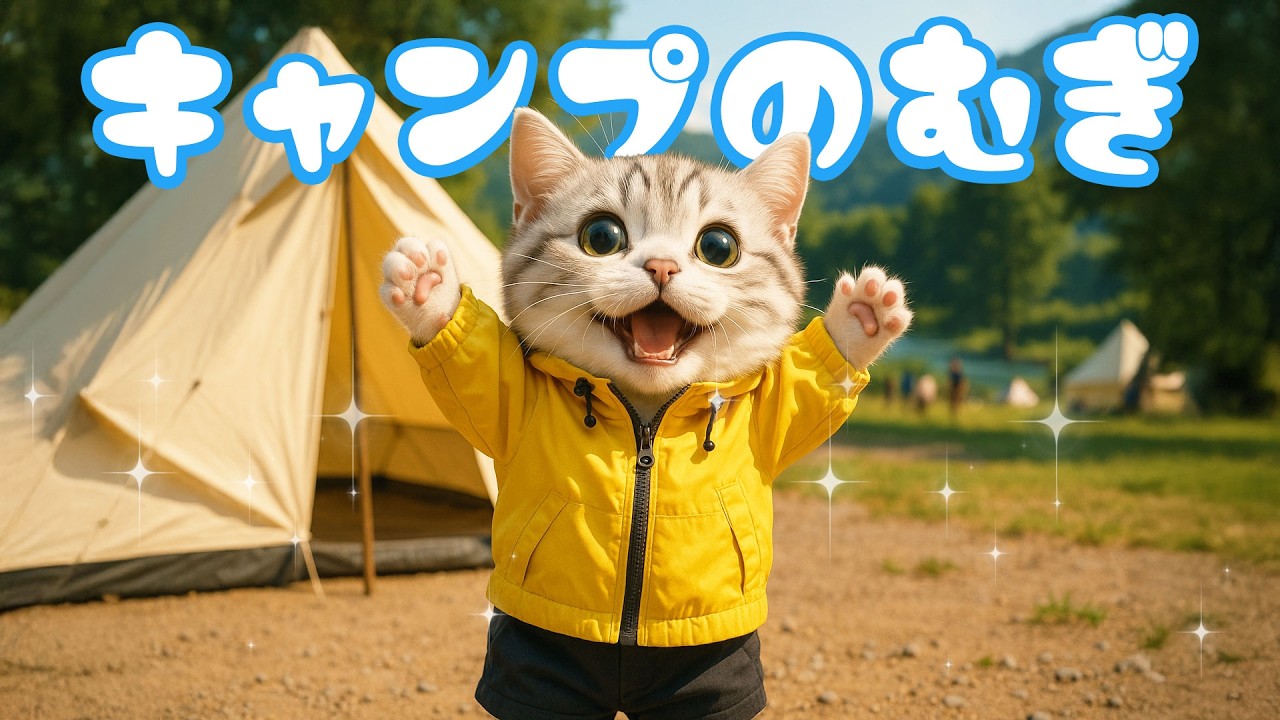 【社畜ねこのむぎ】むぎの初めてのキャンプの一日に密着🐱🏕️