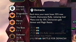 Got 200 gold at Stage 4 and created 11 Demacia SET 16 TFT