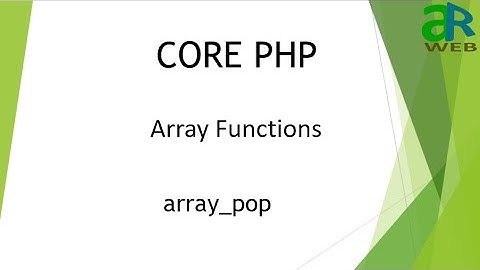 #20 - array_pop in PHP || PHP Array Functions