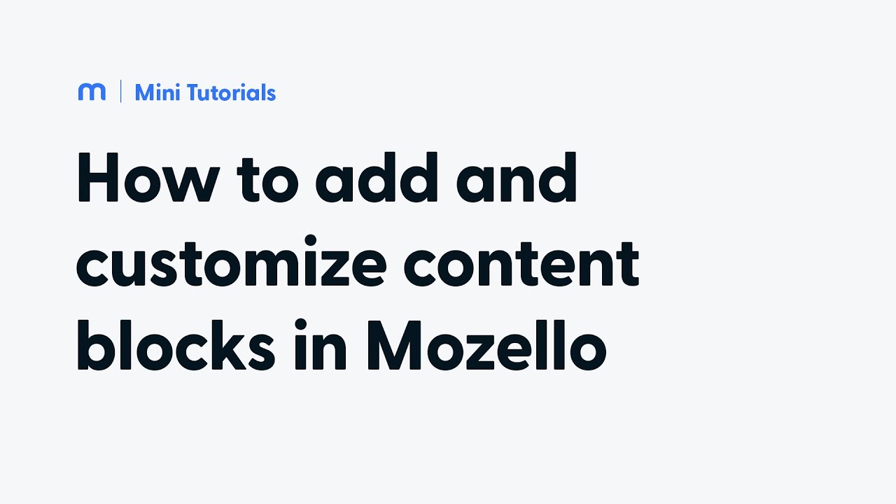 How to create and customize website content blocks using Mozello - YouTube