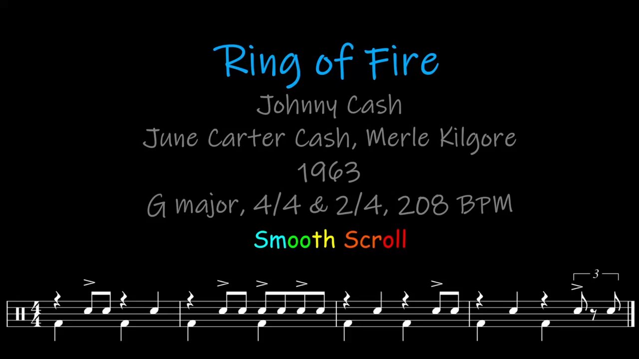 Ring of Fire, Chords, Lyrics and Timing YouTube