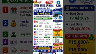 🚨 SBI Apprentice 2026 🔥7150+ पदों पर बंपर भर्ती 💥SBI #BankJob #SarkariNaukri #SBIApprentice2026