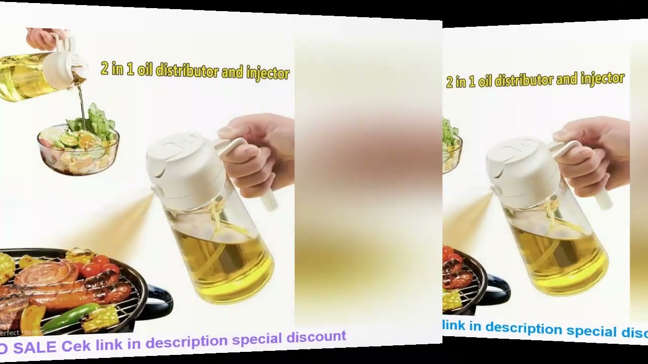 2in1 500ml Plastic Spray Oil Sprayer Bottle Spray Oil Dispenser Oil Jar Cruet BBQ Kitchen Baking Roa