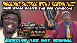 Funny Nigerians Shocked Reaction After Kenyan Thief Steal Police Car To Sell Charcoal