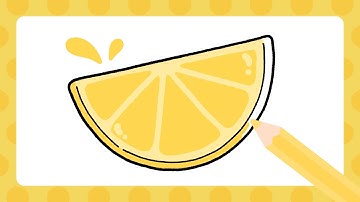 How to draw lemon slice | Easy step-by-step drawing tutorial for kids and beginners