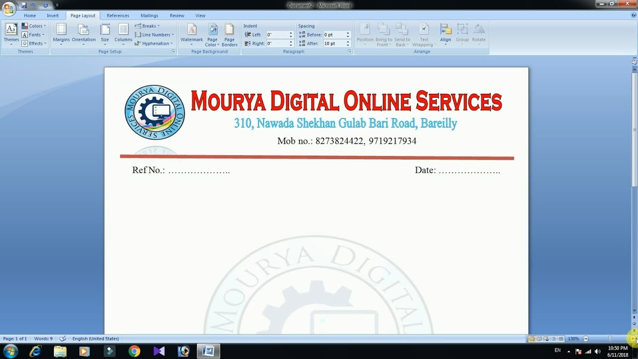 How to make Letterhead in Microsoft Word 15