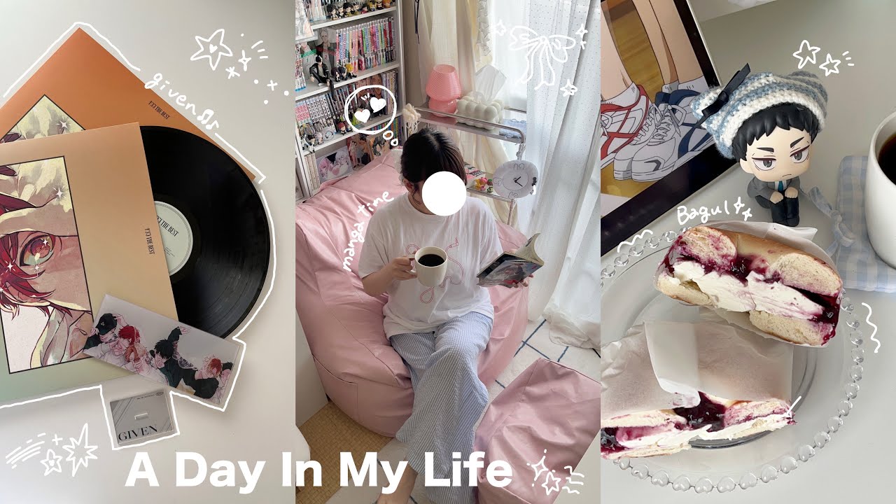 Vlog │ やっぱりお家でゆったりが至極🏠💭￤社会人オタクの休日￤ベーグルサンド作り🥯￤ギヴンのアナログレコード開封etc.