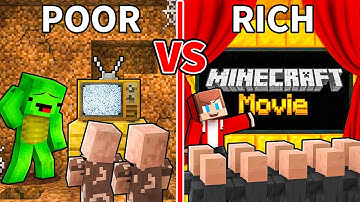 JJ and Mikey: POOR vs RICH Cinema Battle in Minecraft - Maizen