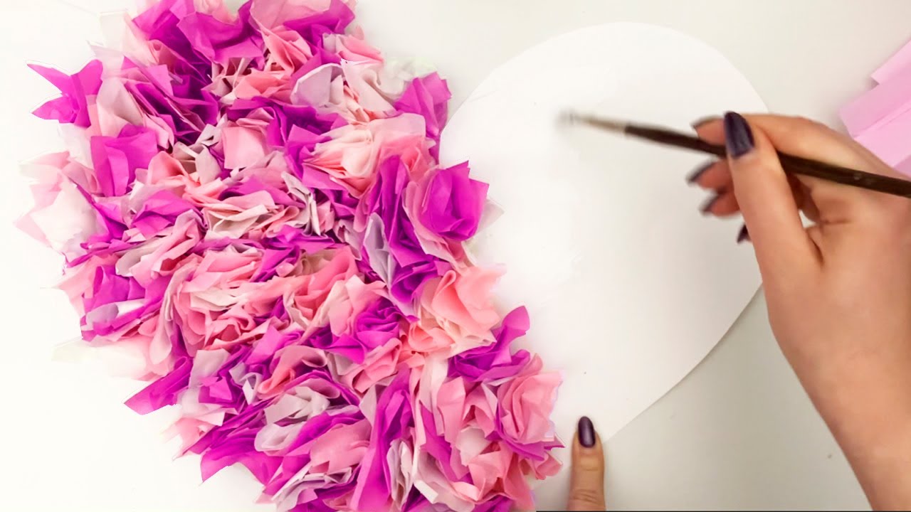 Tissue Paper Puffy Heart Valentine's Window Decoration - Easy Craft ...