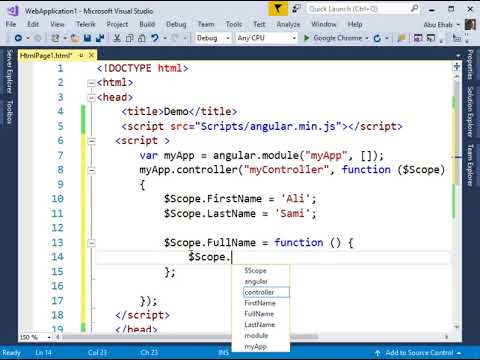 Controllers  and modules in AngularJS